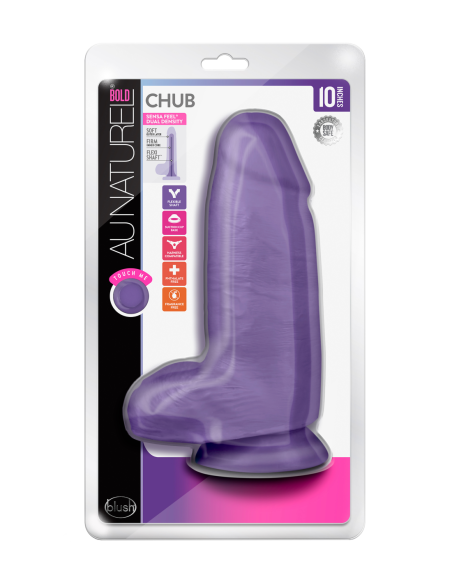 AU NATUREL ATREVIDO CONSOLADOR CHUB DE 10 PULGADAS PÚRPURA