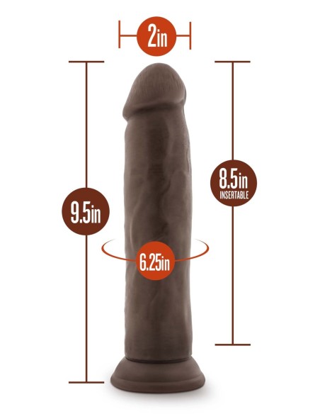 DR. SKIN PLUS CONSOLADOR GRUESO POSABLE DE 9 PULGADAS DE CHOCOLATE