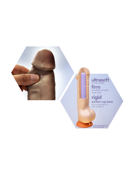 DR. SKIN PLUS CONSOLADOR GRUESO POSABLE DE 9 PULGADAS DE CHOCOLATE