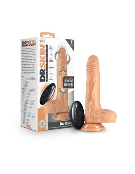 DR. PIEL SILICONA DR. DILDO GRIS DE 7 PULGADAS VAINILLA