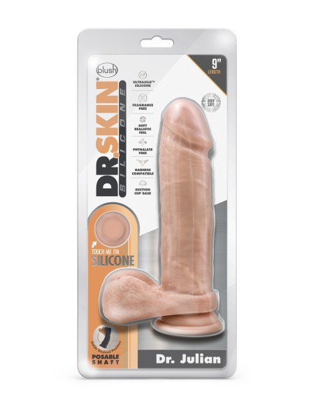 DR. PIEL SILICONA DR. JULIAN DILDO DE 9 PULGADAS CON VENTOSA VAINILLA