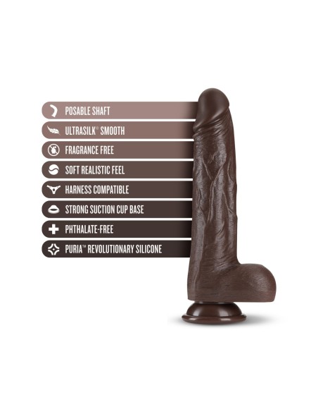 DR. PIEL SILICONA DR. MURPHY CONSOLADOR DE EMPUJE DE 8 PULGADAS DE CHOCOLATE