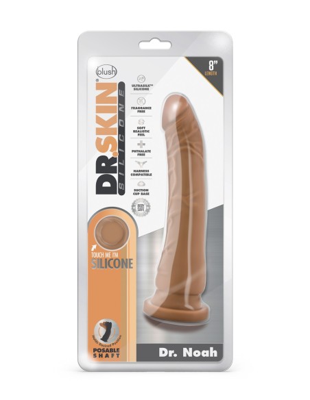 DR. PIEL SILICONA DR. NOAH DONG DE 8 PULGADAS CON VENTOSA MOCHA