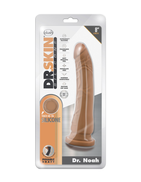 DR. PIEL SILICONA DR. NOAH DONG DE 8 PULGADAS CON VENTOSA MOCHA