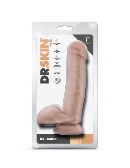 DR. PIEL DR. MARK DILDO 7 PULGADAS CON BOLAS BEIGE