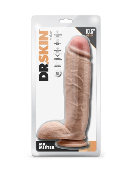 DR. PIEL SR. MISTER DILDO 10,5 PULGADAS CON BOLAS BEIGE