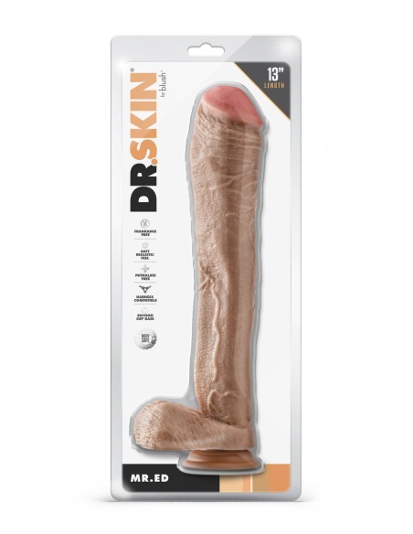 DR. PIEL SR. ED DILDO 13 PULGADAS CON BOLAS BEIGE