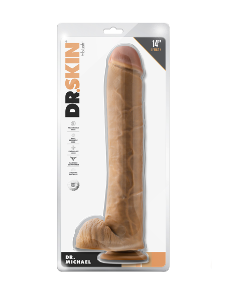 DR. PIEL DR. MICHAEL DILDO DE 14 PULGADAS CON BOLAS TAN