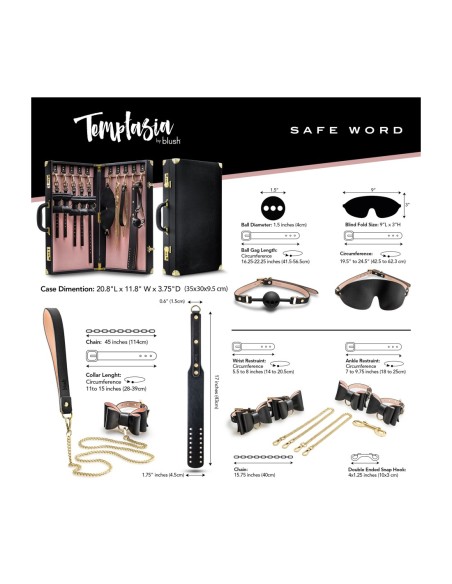 TEMPTASIA PALABRA DE SEGURIDAD BONDAGE KIT CON MALETA NEGRO