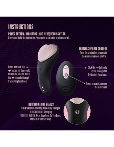 PANTY VIBRADOR TEMPTASIA HEARTBEAT CON MANDO ROSA