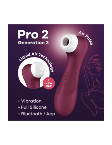 SATISFYER PRO 2 GENERACIÓN 3 BLUETOOTH ROJO VINO