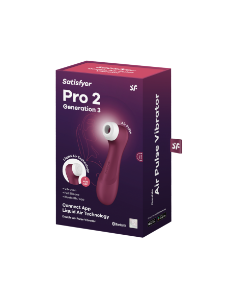 SATISFYER PRO 2 GENERACIÓN 3 BLUETOOTH ROJO VINO