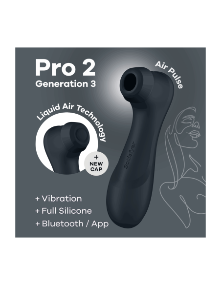 SATISFYER PRO 2 GENERACIÓN 3 BLUETOOTH GRIS OSCURO