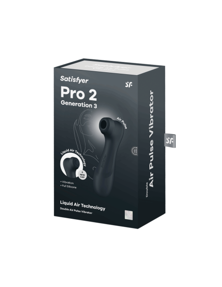 SATISFYER PRO 2 GENERACIÓN 3 CON LIQUID AIR GRIS OSCURO