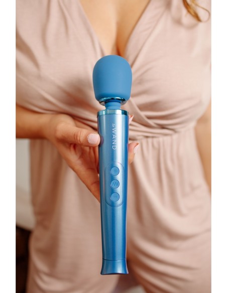MASAJEADOR VIBRADOR RECARGABLE LE WAND PETITE AZUL