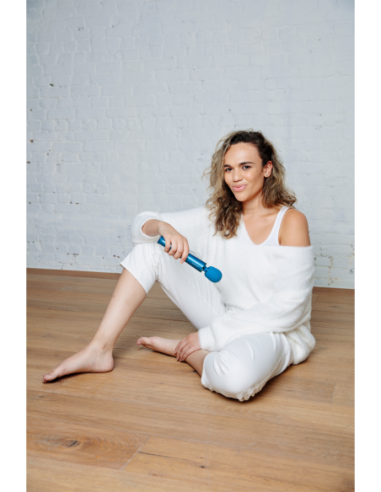 MASAJEADOR VIBRADOR RECARGABLE LE WAND PETITE AZUL