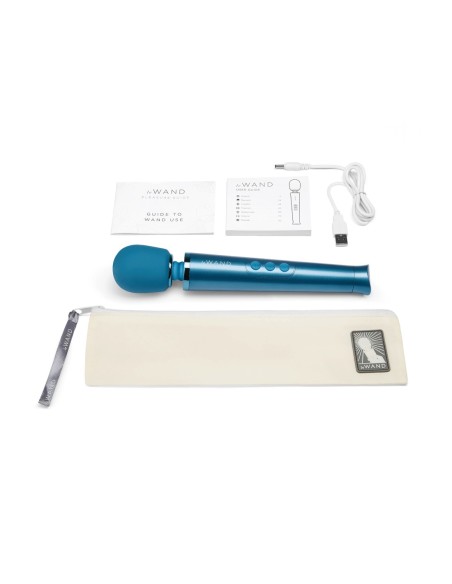 MASAJEADOR VIBRADOR RECARGABLE LE WAND PETITE AZUL