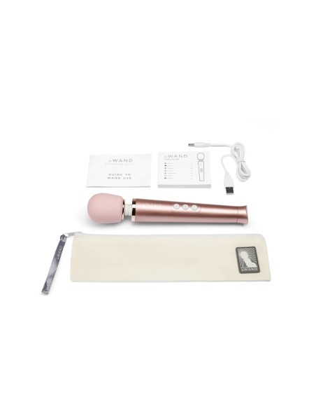 MASAJEADOR VIBRADOR RECARGABLE LE WAND PETITE - ORO ROSA