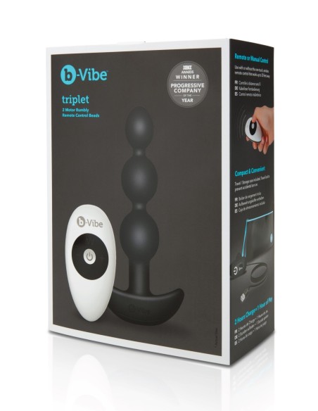 BOLAS ANALES B-VIBE TRIPLET NEGRO