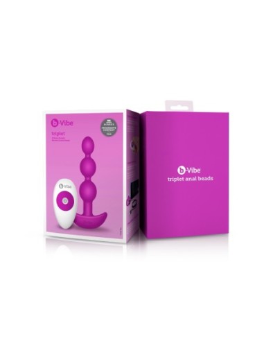 BOLAS ANALES B-VIBE TRIPLET FUCSIA
