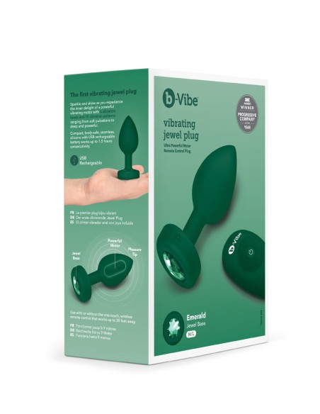 B-VIBE PLUG JOYA VIBRADOR M/L VERDE ESMERALDA