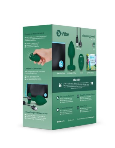B-VIBE PLUG JOYA VIBRADOR M/L VERDE ESMERALDA