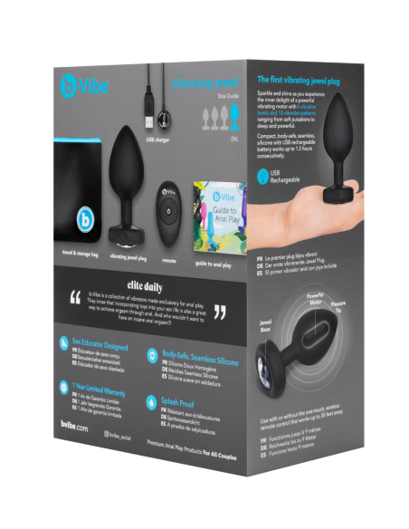 B-VIBE ENCHUFE JOYA VIBRADOR XXL NEGRO