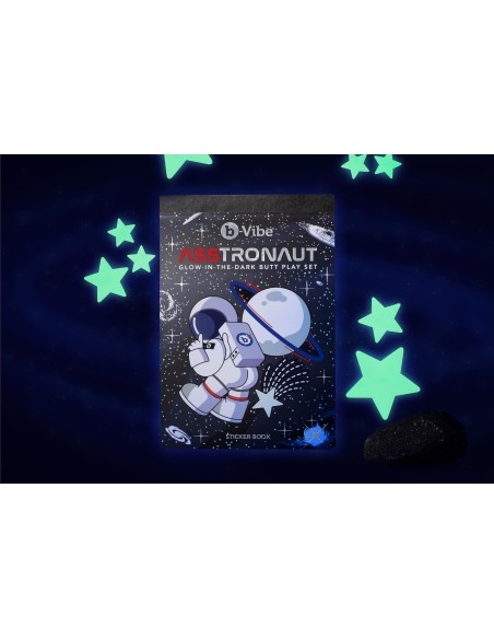SET DE JUEGO DE CULOS QUE BRILLAN EN LA OSCURIDAD B-VIBE ASTRONAUTA