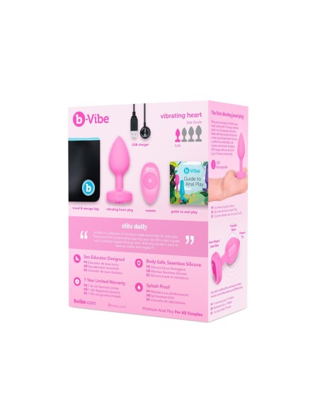 PLUG JOYA VIBRADOR FORMA CORAZÓN SM ROSA