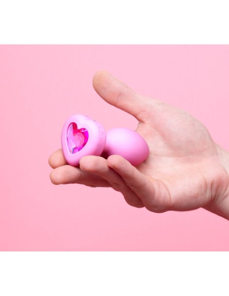 PLUG JOYA VIBRADOR FORMA CORAZÓN SM ROSA