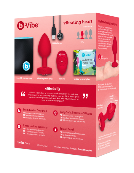 PLUG JOYA VIBRADOR FORMA CORAZÓN ML ROJO