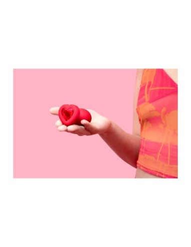 PLUG JOYA VIBRADOR FORMA CORAZÓN ML ROJO