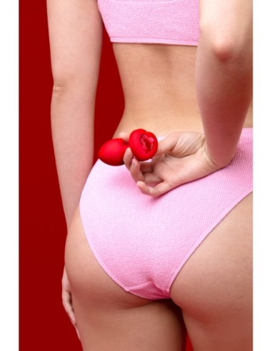 PLUG JOYA VIBRADOR FORMA CORAZÓN ML ROJO