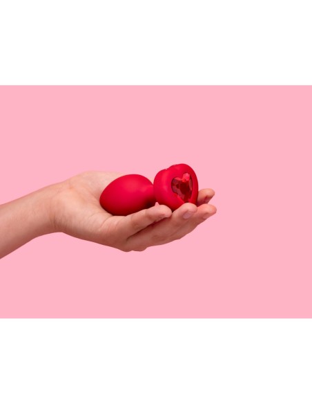 PLUG JOYA VIBRADOR FORMA CORAZÓN ML ROJO