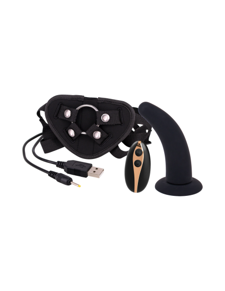 CONSOLADOR CON CORREA VIBRADORA DE 5 PULGADAS NEGRO