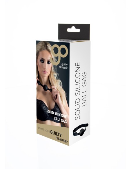MORDAZA DE BOLA GP SILICONA SÓLIDA NEGRO