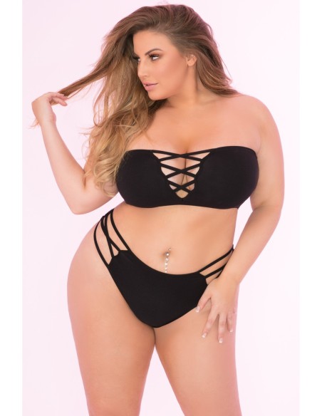 VERDAD O CONJUNTO DESNUDO DE SUJETADOR DE 2 PIEZAS TALLA GRANDE