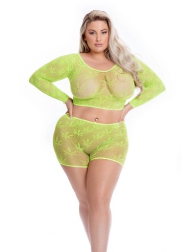 CONJUNTO CORTO LEAF IT TO ME VERDE TALLA GRANDE