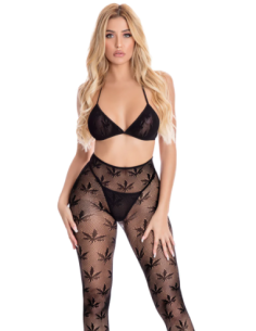 ALL ABOUT LEAF BRA SET NEGRO, OS 2