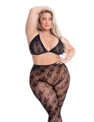 ALL ABOUT LEAF BRA SET NEGRO, TALLA GRANDE