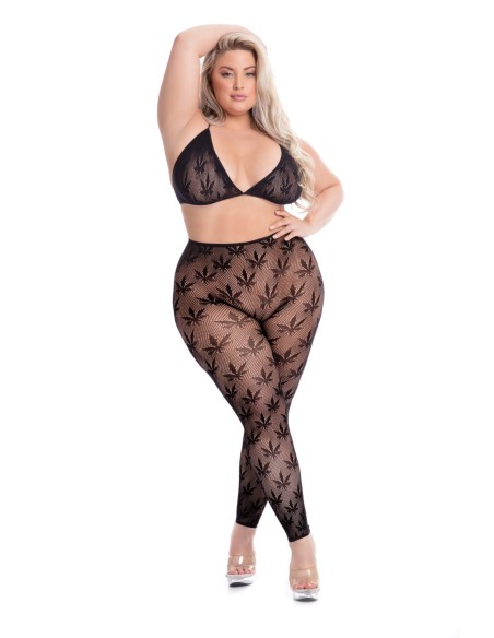 ALL ABOUT LEAF BRA SET NEGRO, TALLA GRANDE