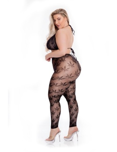 ALL ABOUT LEAF BRA SET NEGRO, TALLA GRANDE