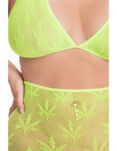 ALL SOBRE LEAF BRA SET VERDE, TALLA GRANDE 2