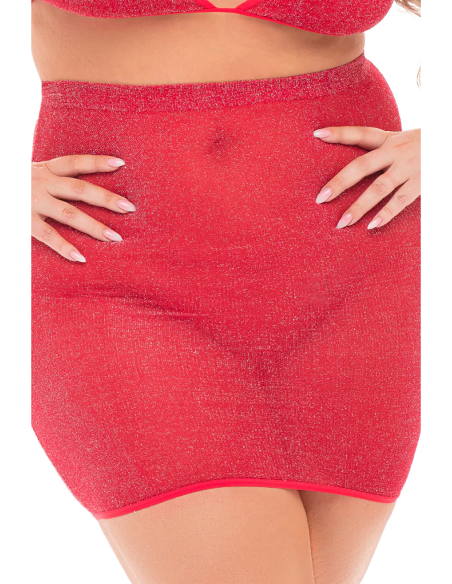 CONJUNTO DE FALDA 2 PIEZAS BLACK CHERRY ROJO, TALLA GRANDE