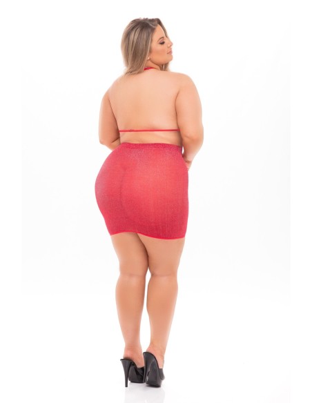 CONJUNTO DE FALDA 2 PIEZAS BLACK CHERRY ROJO, TALLA GRANDE