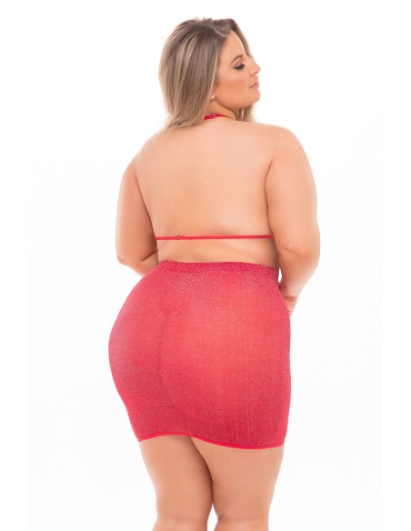 CONJUNTO DE FALDA 2 PIEZAS BLACK CHERRY ROJO, TALLA GRANDE