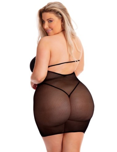 VESTIDO SÍGUEME MINI NEGRO, TALLA GRANDE