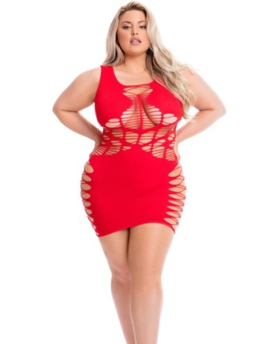 VESTIDO DYNAMITE DIVA ROJO, TALLA GRANDE