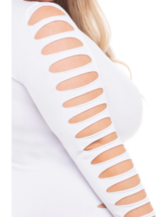 VESTIDO BOLD BABE MANGA LARGA BLANCO, TALLA GRANDE 2