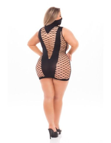 VESTIDO MASCARADA CON MÁSCARA NEGRO, TALLA GRANDE